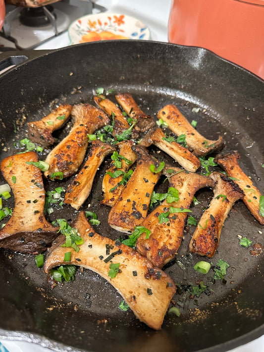 Buttered Pan Fried King Mushrooms